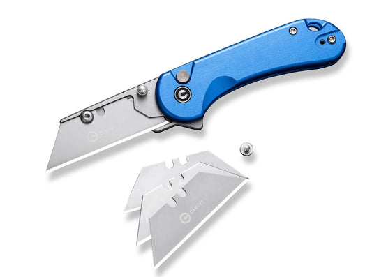 Briceag Elementum Utility Aluminum Blue CIVIVI- Lame Interschimbabile, Maner Rezistent