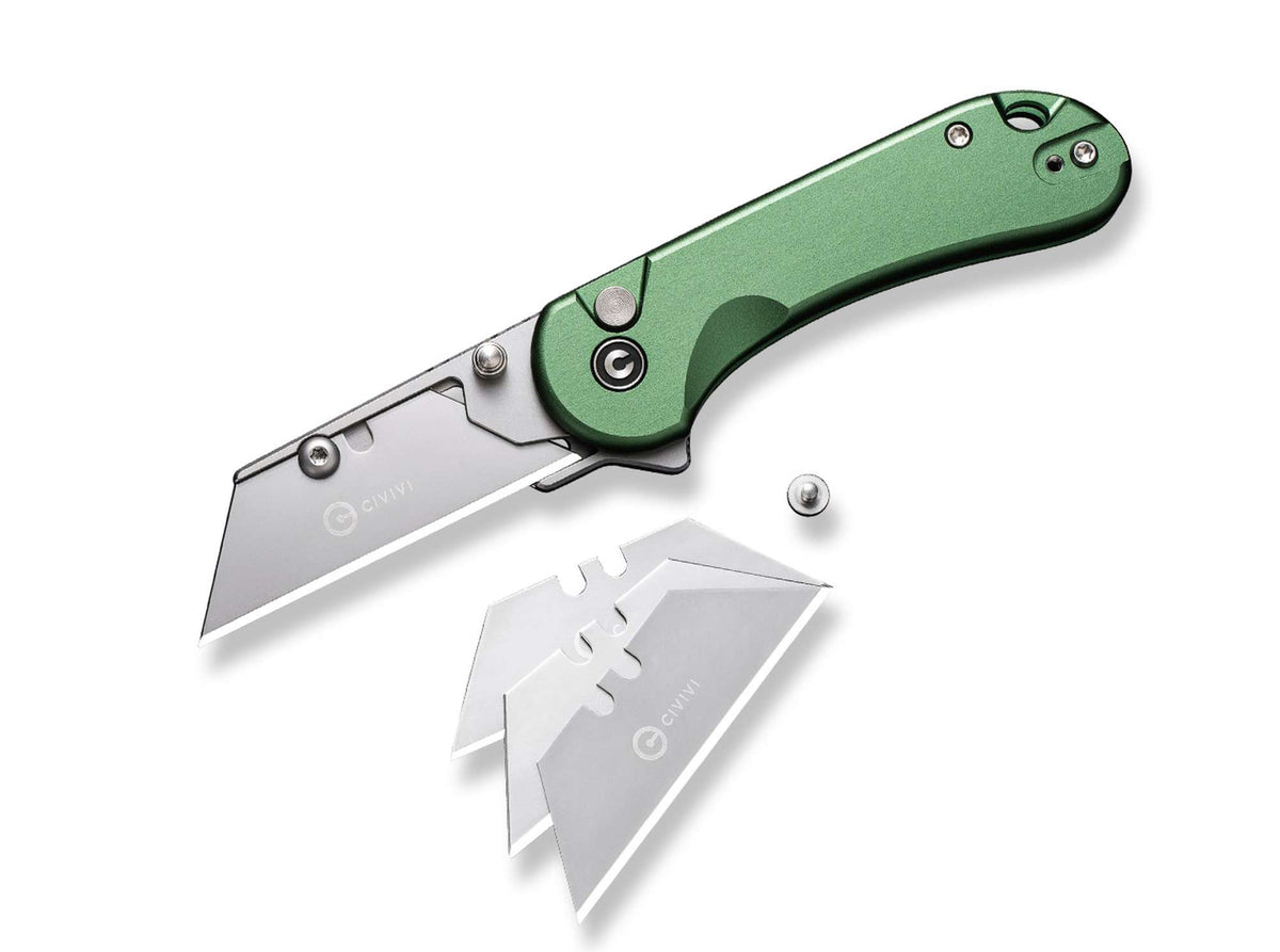 Briceag Elementum Utility Aluminum Green CIVIVI- Lame interschimbabile, Maner Aluminiu Verde