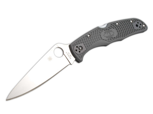 Briceag Endura Flat Ground Grey Spyderco- Rezistent si Usor, Maner FRN