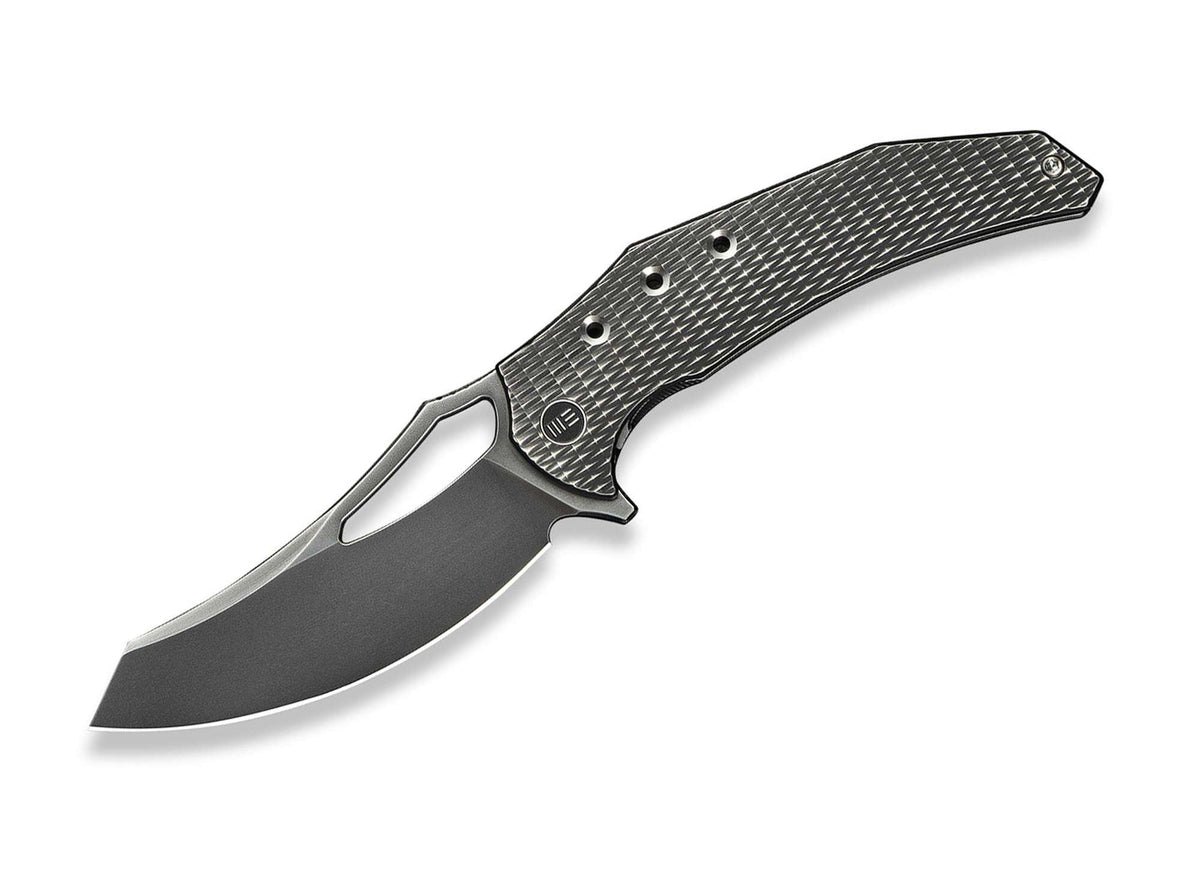 Briceag Epaulette M390 Diamond Paterned Polished Gray WE Knife- Lama M390, Maner Titan