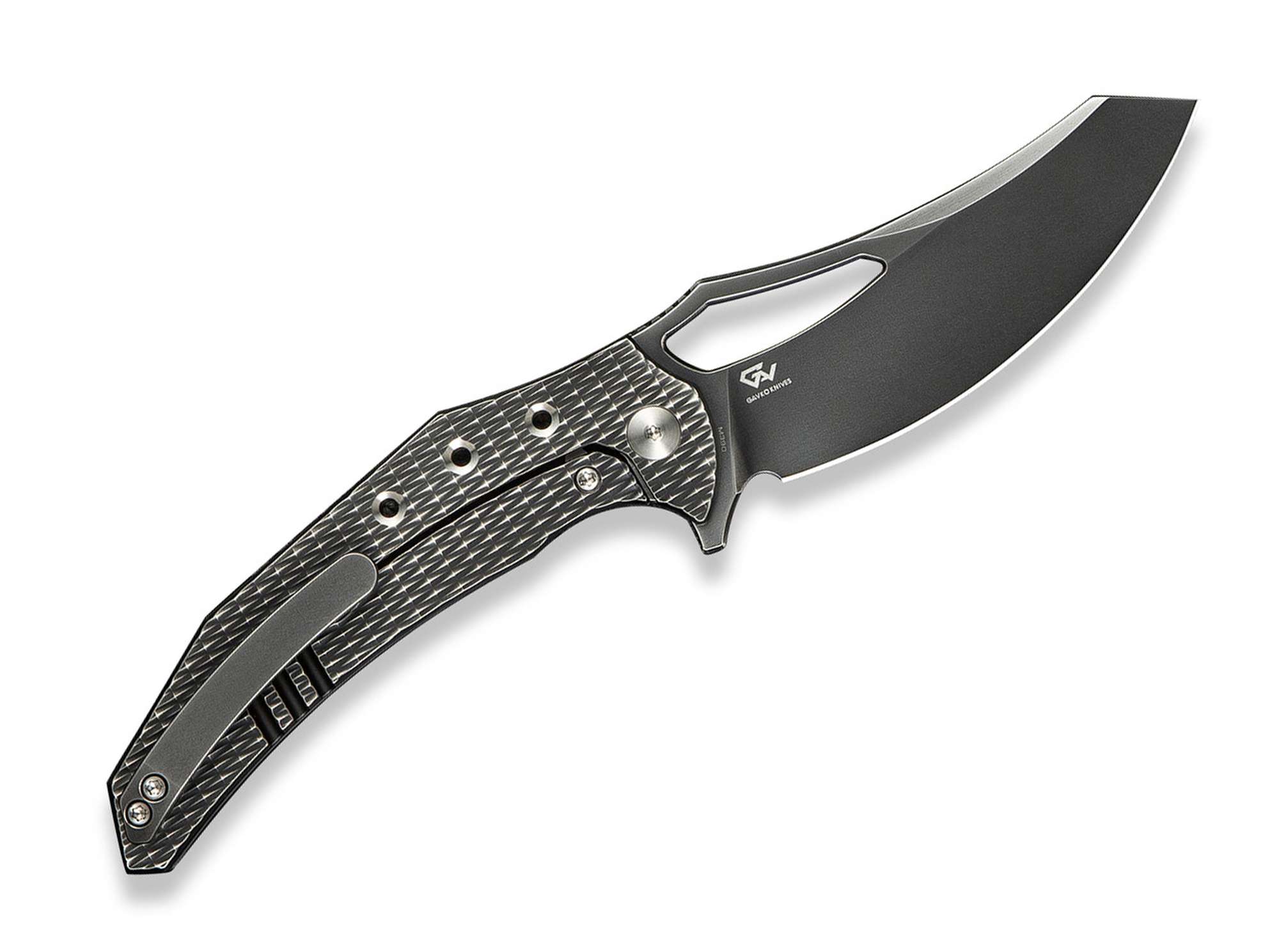 Briceag Epaulette M390 Diamond Paterned Polished Gray WE Knife- Lama M390, Maner Titan