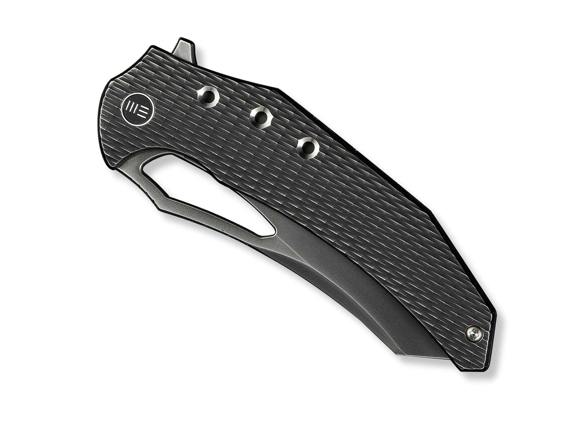 Briceag Epaulette M390 Diamond Paterned Polished Gray WE Knife- Lama M390, Maner Titan