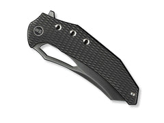 Briceag Epaulette M390 Diamond Paterned Polished Gray WE Knife- Lama M390, Maner Titan