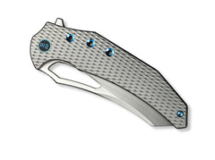 Briceag Epaulette M390 Diamond Patterned Ti WE Knife- Lama M390, Blocare Framelock