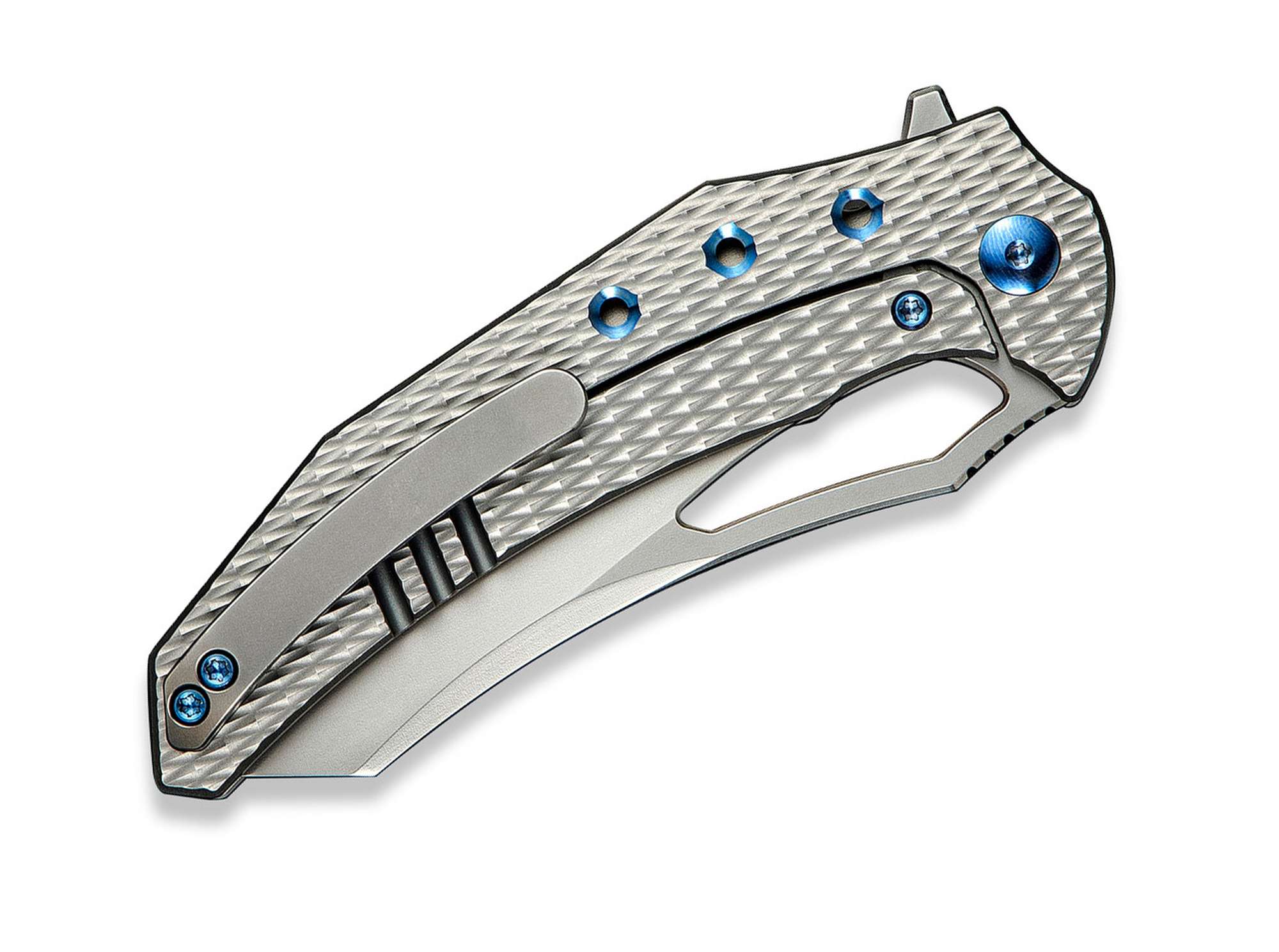 Briceag Epaulette M390 Diamond Patterned Ti WE Knife- Lama M390, Blocare Framelock