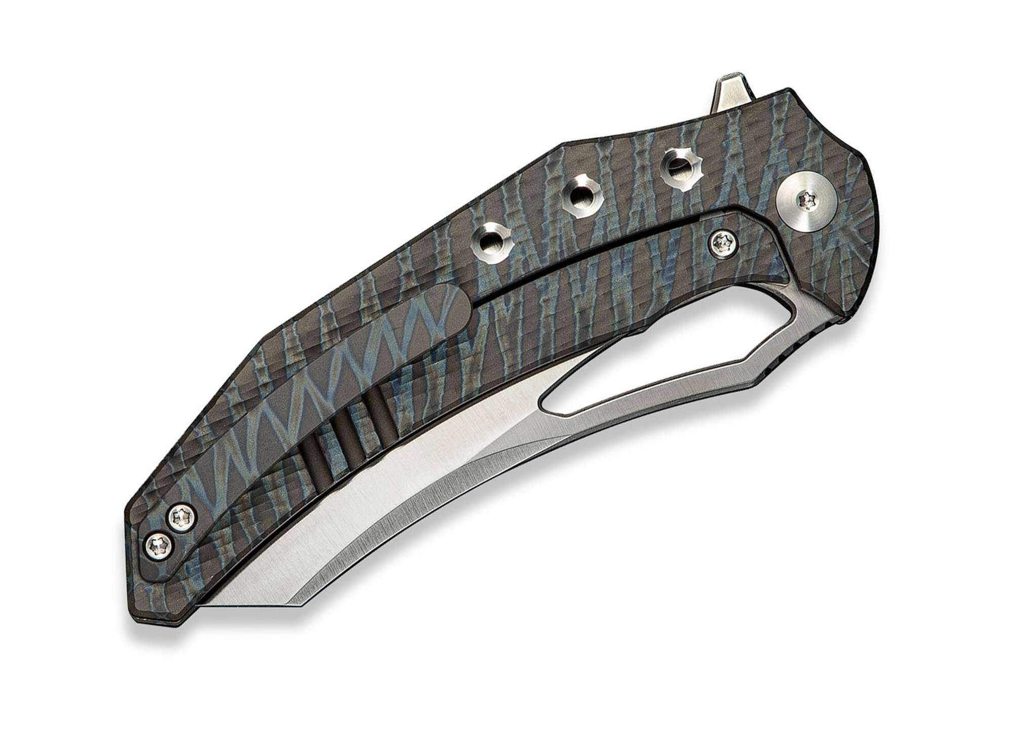 Briceag Epaulette M390 WE Knife- Maner Flamed Ti, Design Tiger Stripe