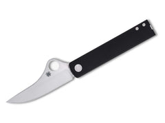 Briceag Essenza N690 Black Aluminum PlainEdge Spyderco- Maner Aluminiu, Lama Otel N690Co