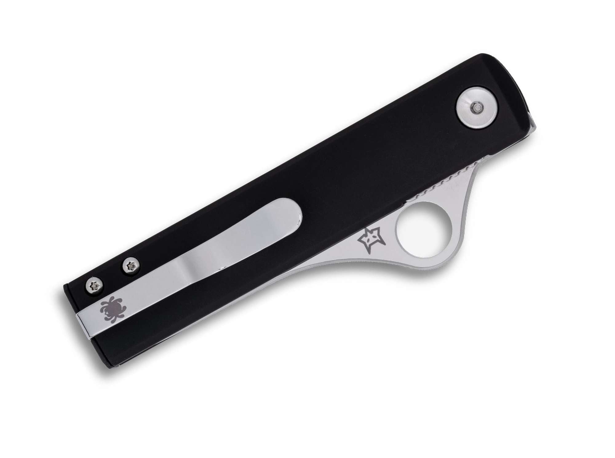 Briceag Essenza N690 Black Aluminum PlainEdge Spyderco- Maner Aluminiu, Lama Otel N690Co