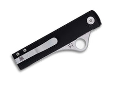Briceag Essenza N690 Black Aluminum PlainEdge Spyderco- Maner Aluminiu, Lama Otel N690Co