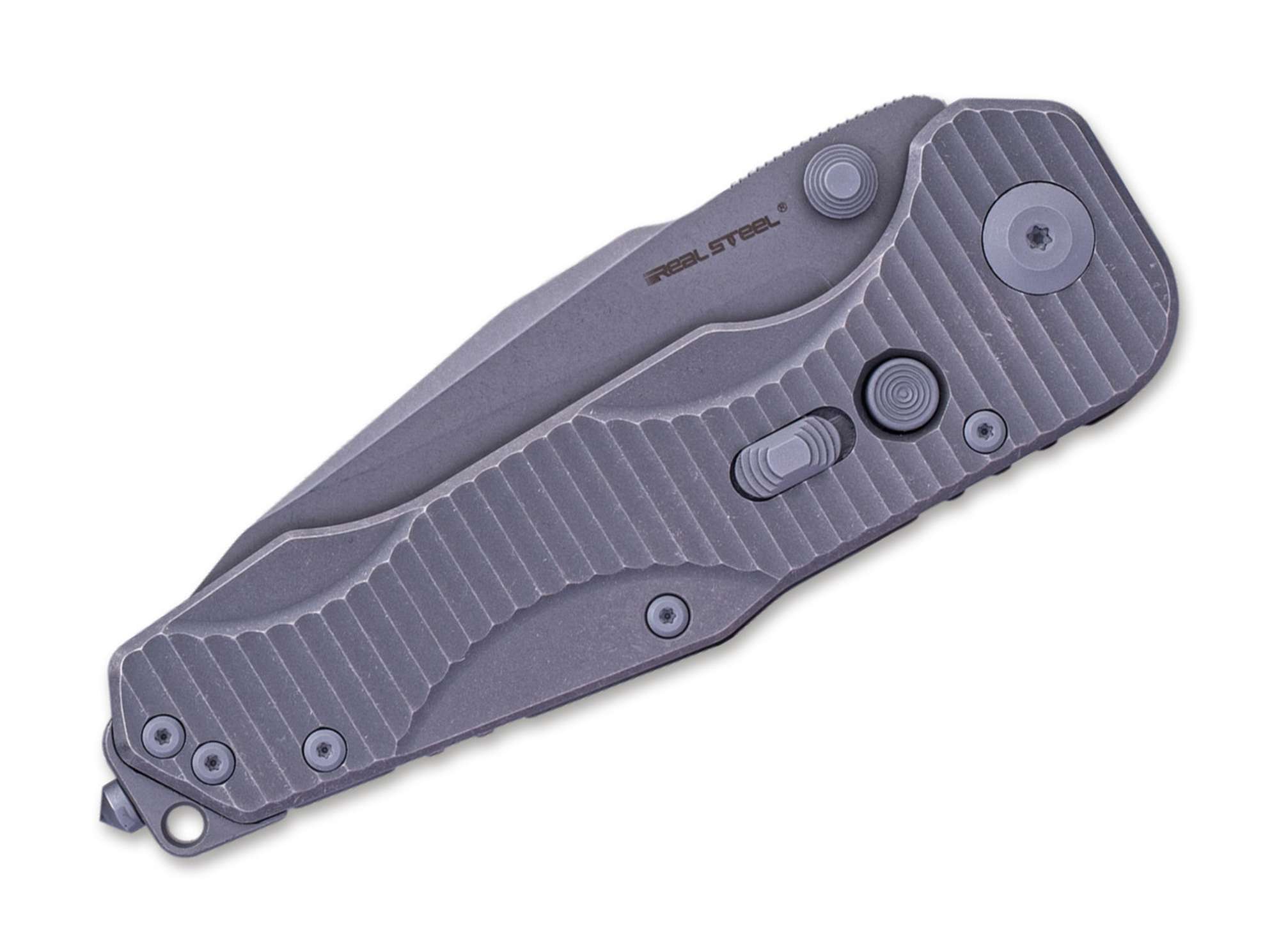 Briceag Evolution Titanium Grey Droppoint SW Real Steel- Maner Titan, Lama CPM-S-35VN