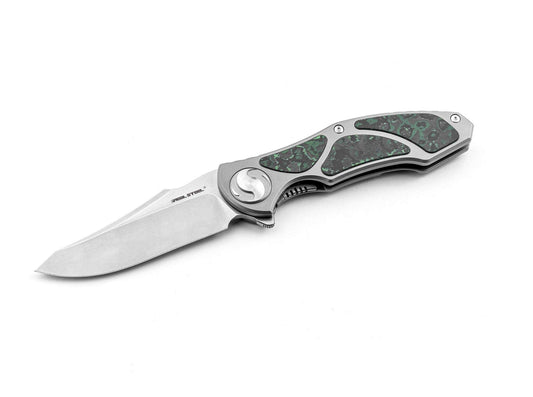 Briceag Exorcist S35VN Ti Fatcarbon Jungle Wear Three Scales- Lama S35VN, Flipper
