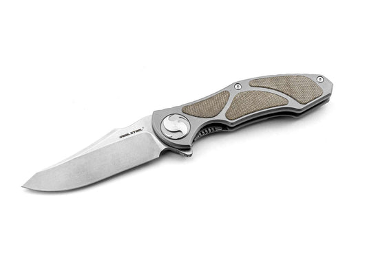 Briceag Exorcist S35VN Ti Green Micarta Three Scales Real Steel- EDC, Titan