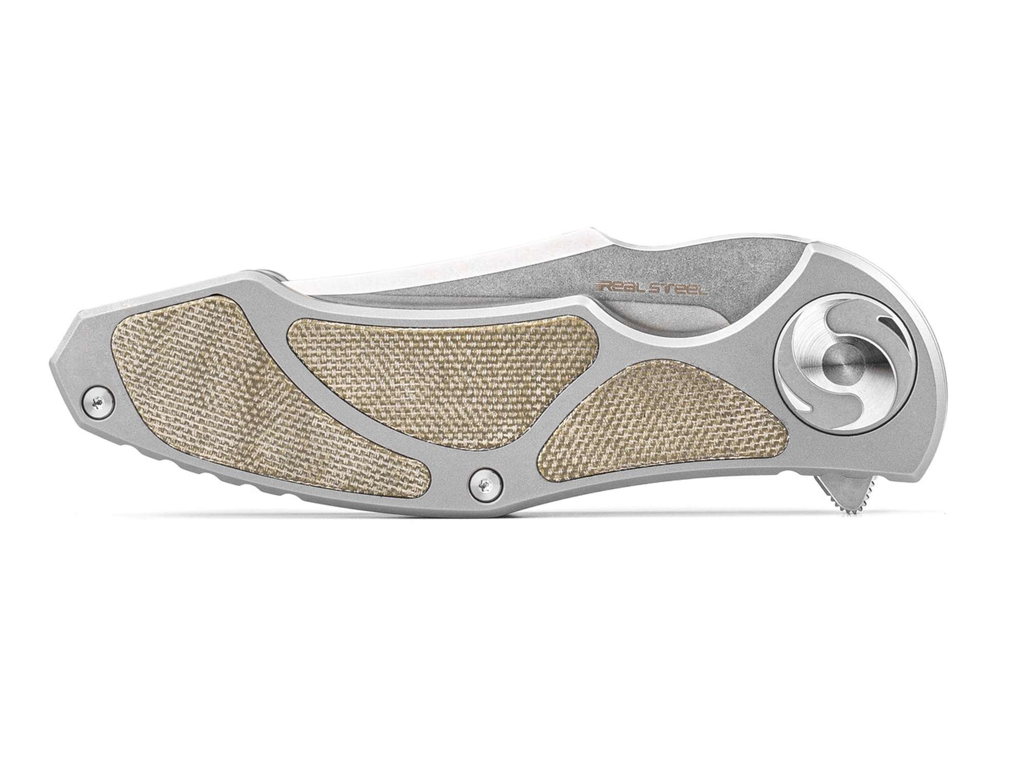 Briceag Exorcist S35VN Ti Green Micarta Three Scales Real Steel- EDC, Titan