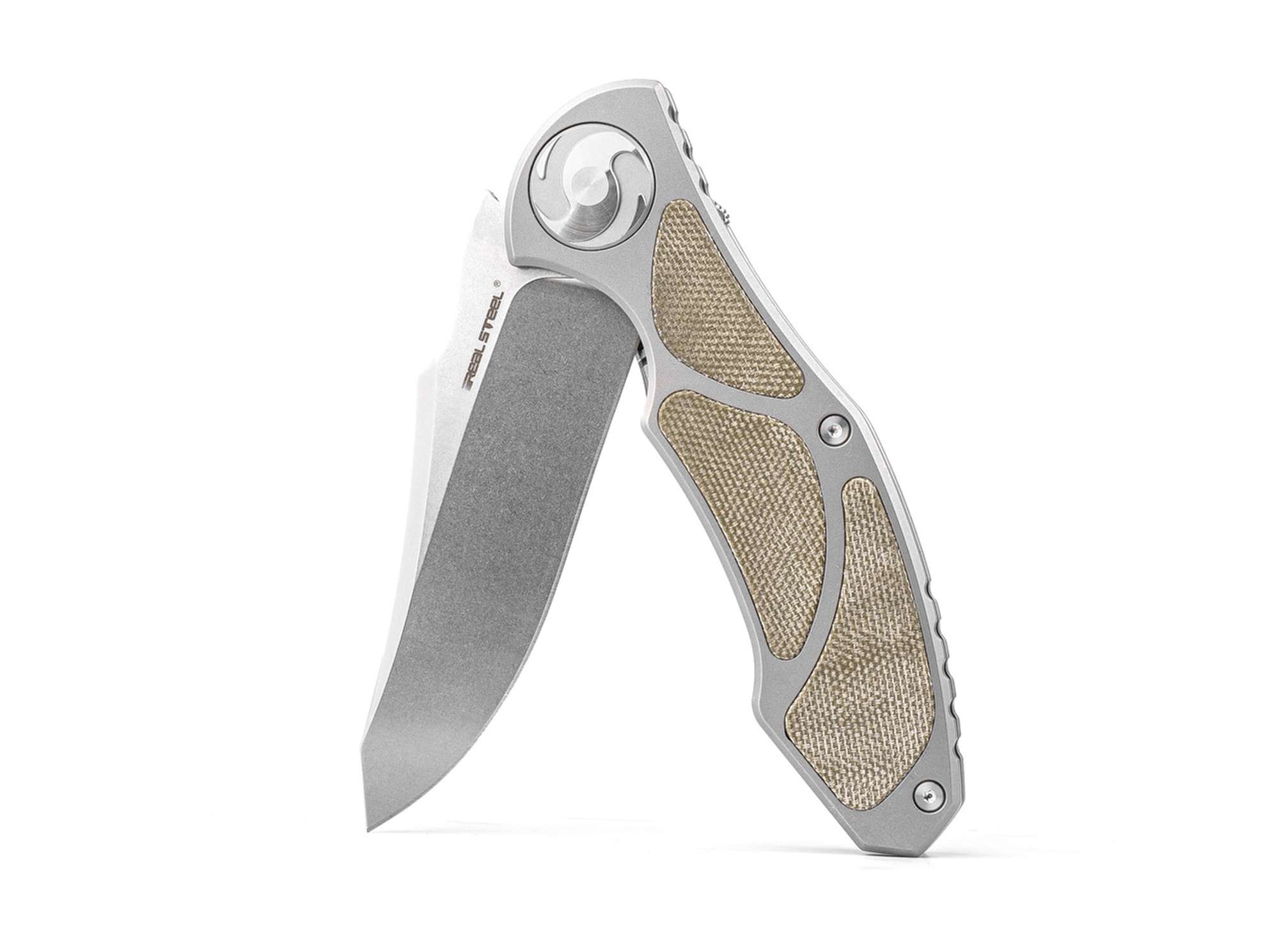 Briceag Exorcist S35VN Ti Green Micarta Three Scales Real Steel- EDC, Titan