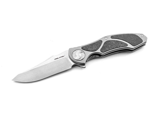 Briceag Exorcist S35VN Ti Shred CF Three Scales Real Steel- Lama S35VN, Maner Titan