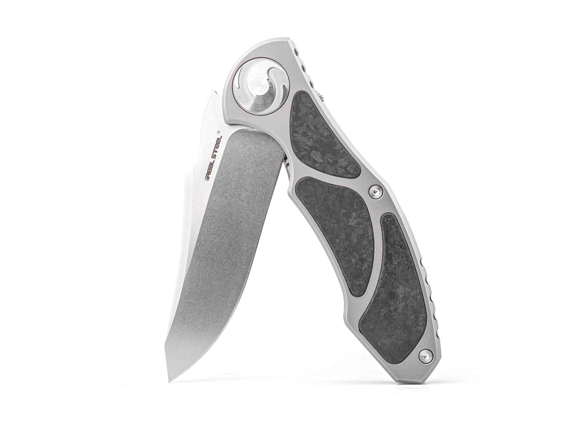 Briceag Exorcist S35VN Ti Shred CF Three Scales Real Steel- Lama S35VN, Maner Titan