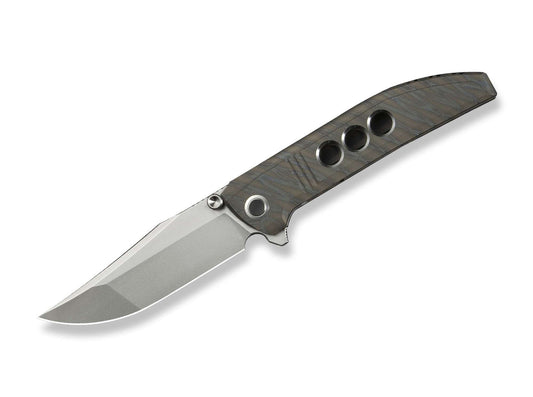 Briceag Ezinta M390 Titanium Tiger Stripe WE Knife- Lama M390, Maner Titan Tiger Stripe