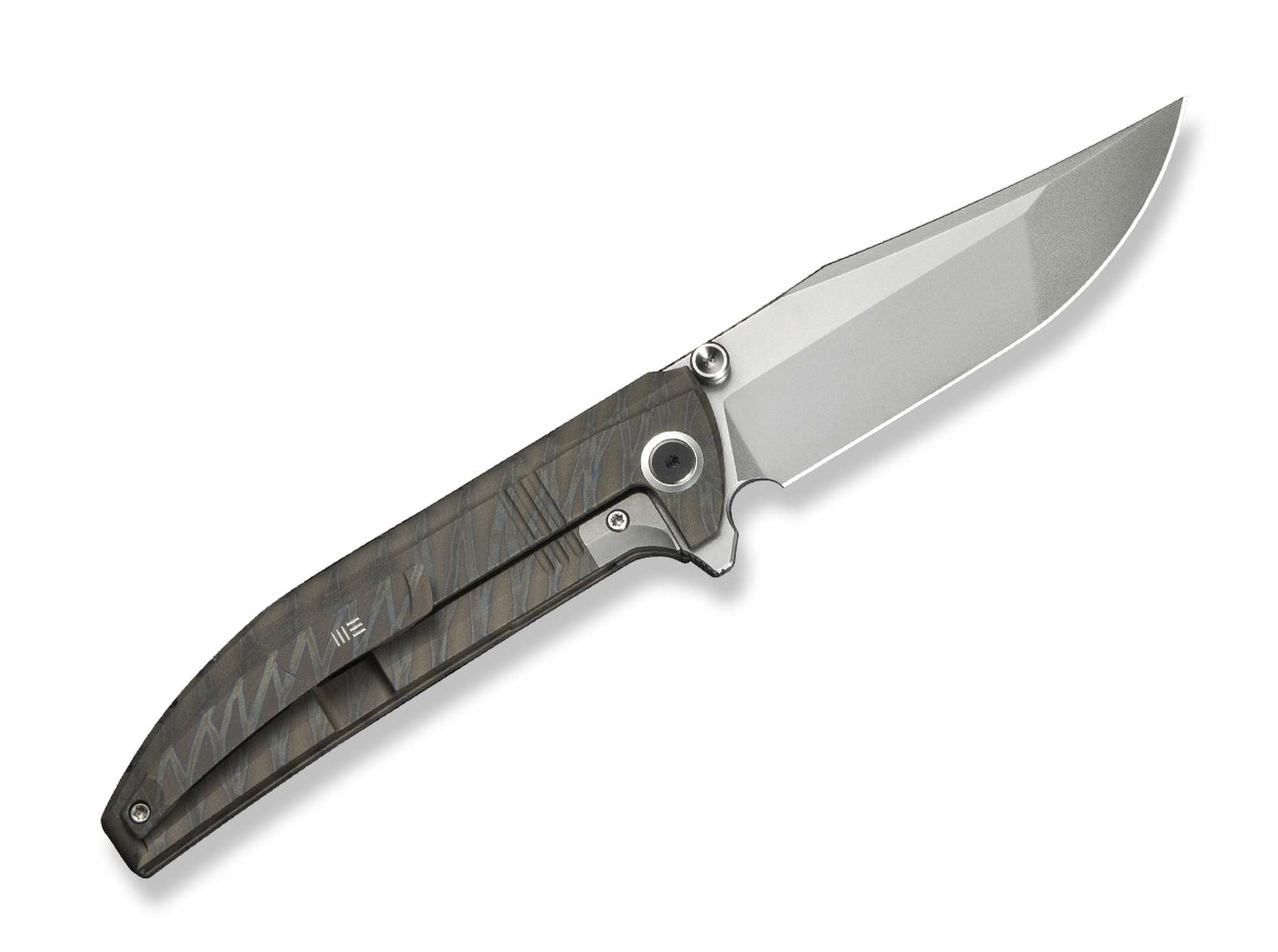Briceag Ezinta M390 Titanium Tiger Stripe WE Knife- Lama M390, Maner Titan Tiger Stripe