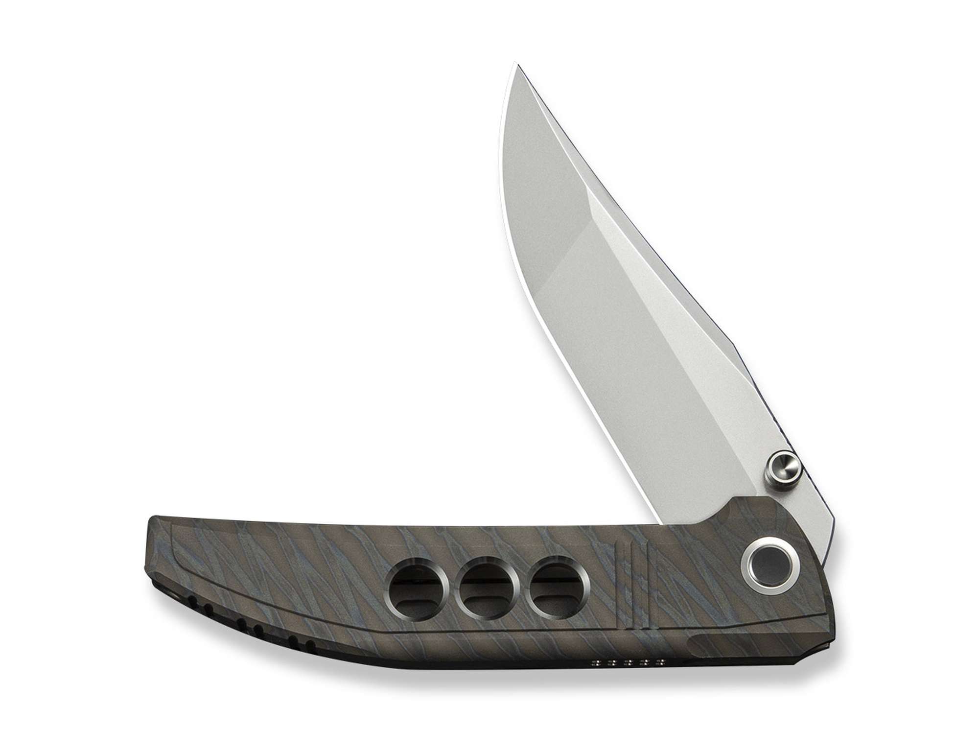 Briceag Ezinta M390 Titanium Tiger Stripe WE Knife- Lama M390, Maner Titan Tiger Stripe