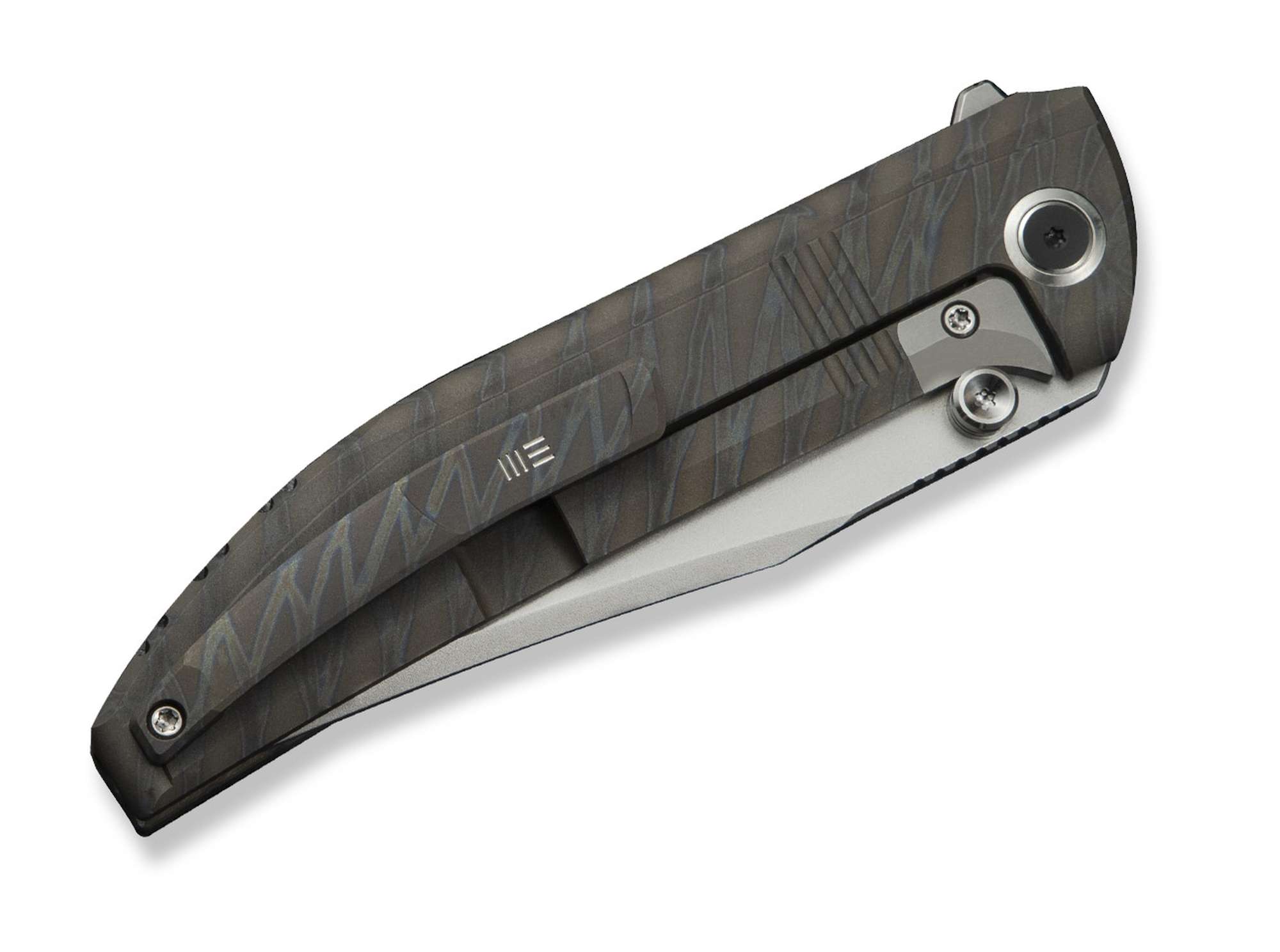 Briceag Ezinta M390 Titanium Tiger Stripe WE Knife- Lama M390, Maner Titan Tiger Stripe