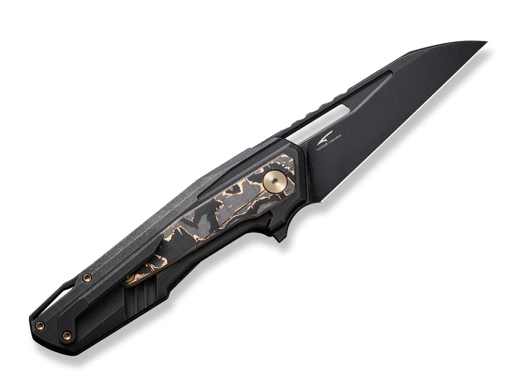 Briceag Falcaria Titanium Black Copper Foil CF WE Knife- Lamă CPM-20CV, Utilizare EDC