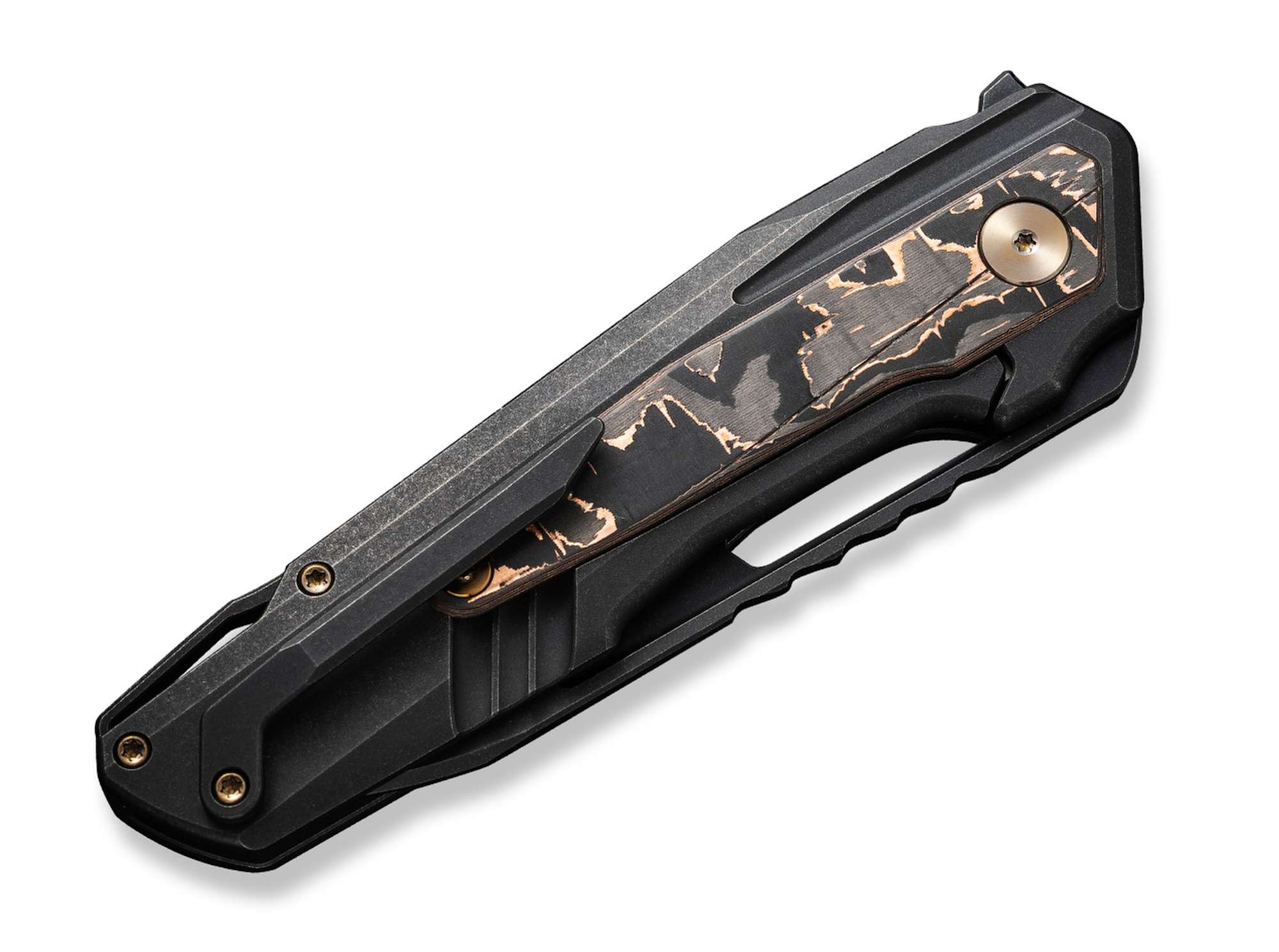 Briceag Falcaria Titanium Black Copper Foil CF WE Knife- Lamă CPM-20CV, Utilizare EDC