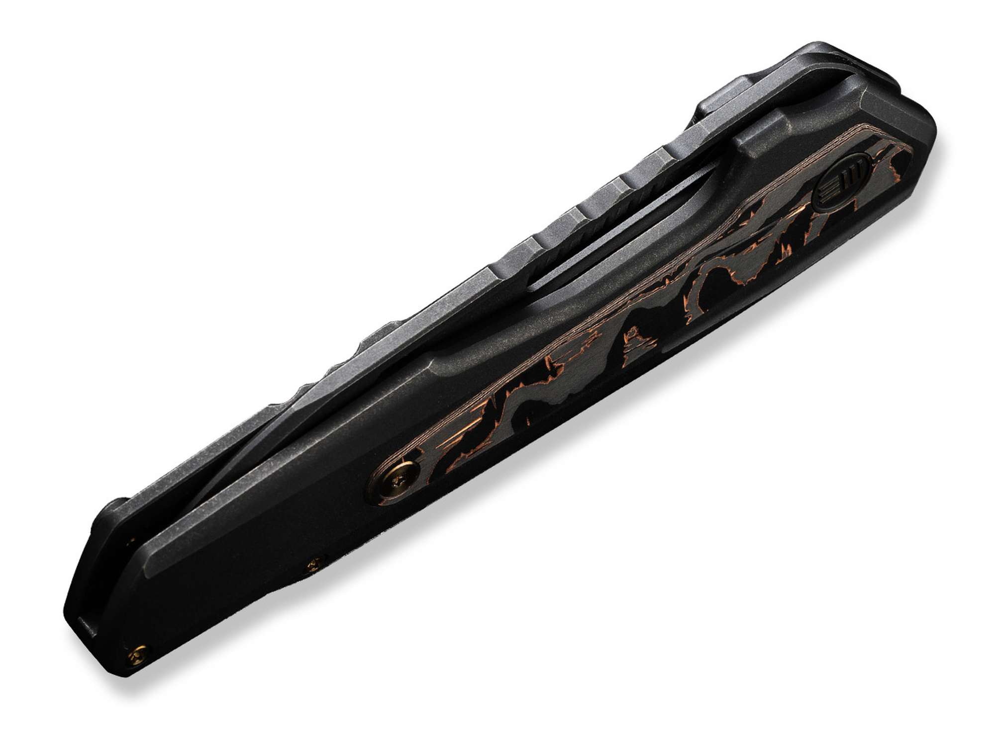 Briceag Falcaria Titanium Black Copper Foil CF WE Knife- Lamă CPM-20CV, Utilizare EDC