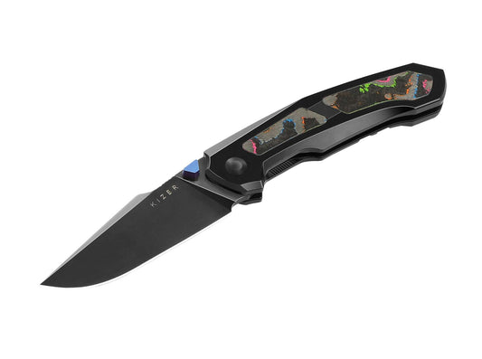 Briceag Feweed S45VN Ti Camo Carbon 80's Kizer- Lama S45VN, Maner Ti Camo Carbon