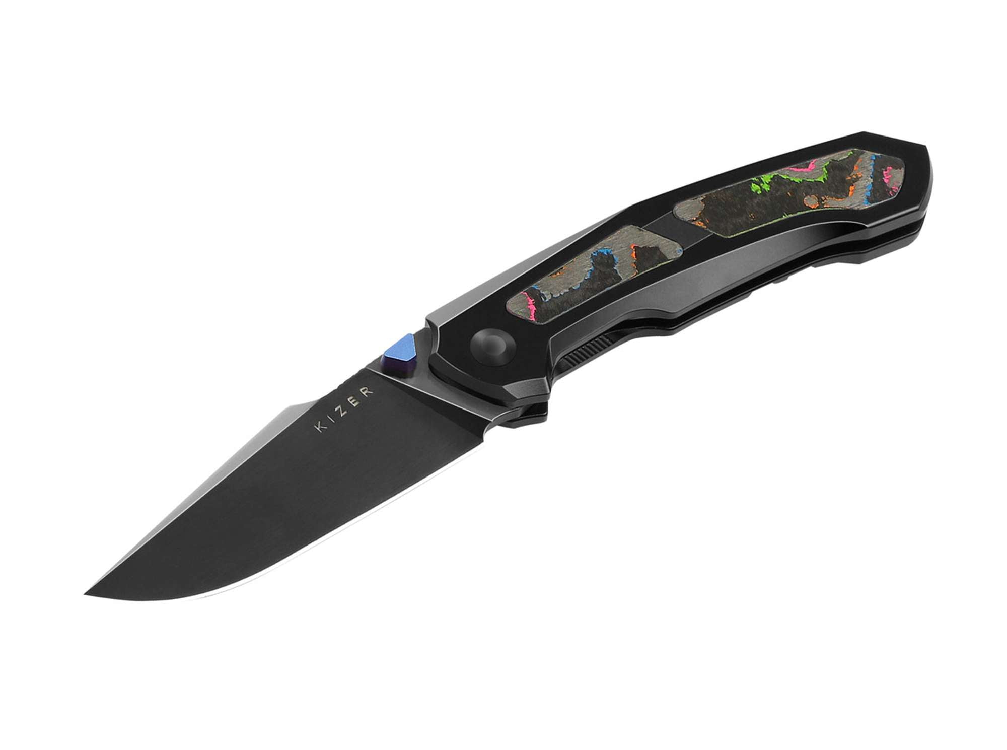 Briceag Feweed S45VN Ti Camo Carbon 80's Kizer- Lama S45VN, Maner Ti Camo Carbon
