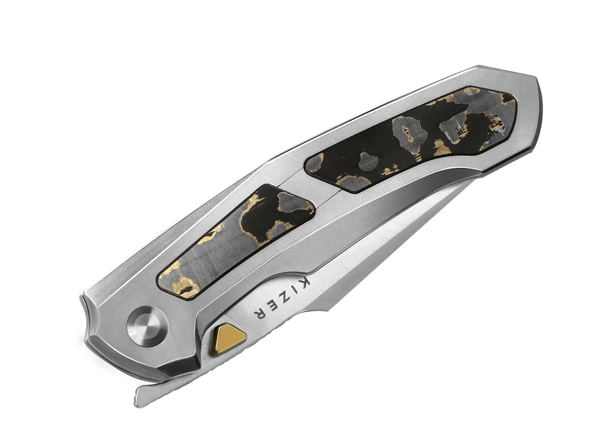 Briceag Feweed Zwear PM Ti Camo Carbon Gold Kizer- Maner Ti Carbon, Design Modern