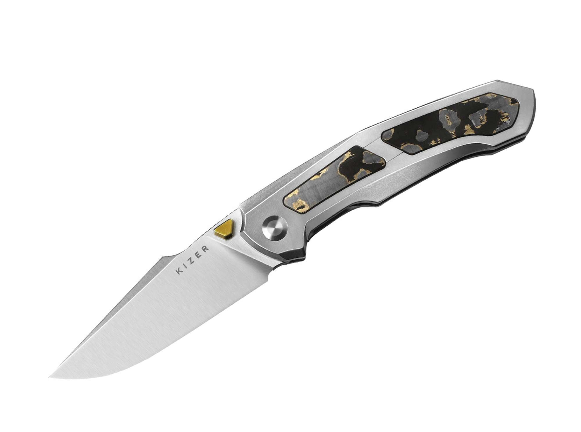 Briceag Feweed Zwear PM Ti Camo Carbon Gold Kizer- Maner Ti Carbon, Design Modern
