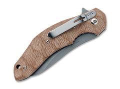 Briceag Flipper N690 Natural Micarta Fox Knives- Lama N690, Maner Micarta