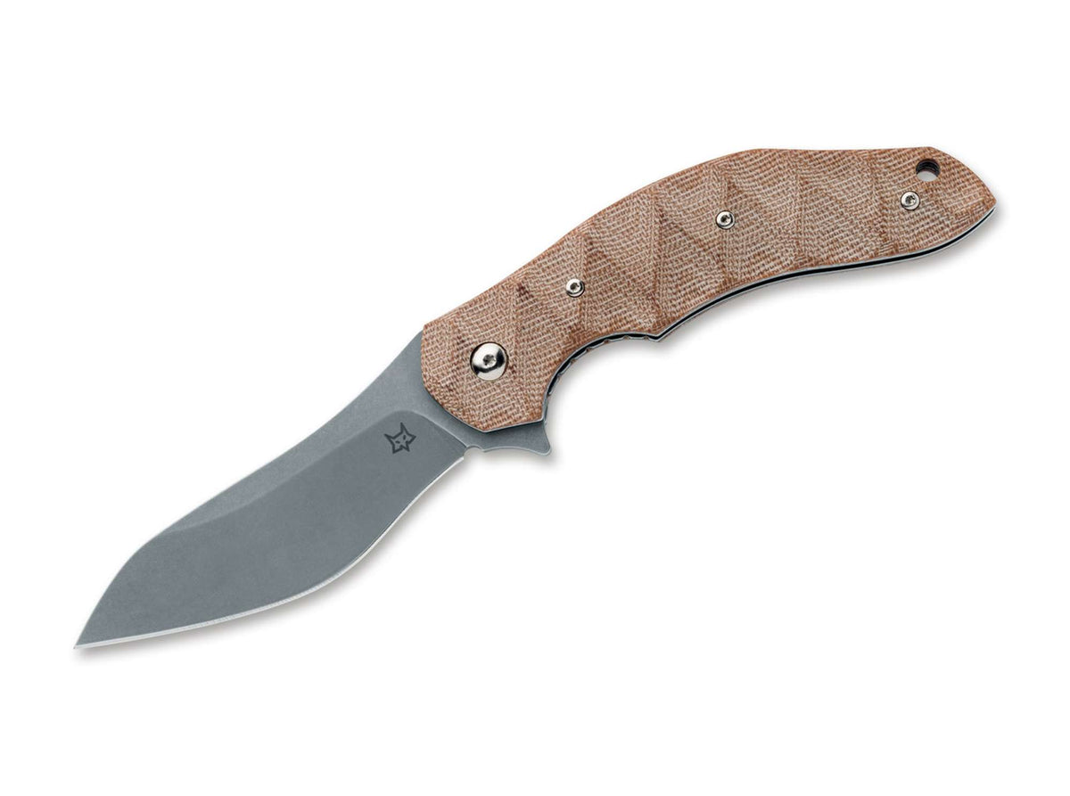 Briceag Flipper N690 Natural Micarta Fox Knives- Lama N690, Maner Micarta