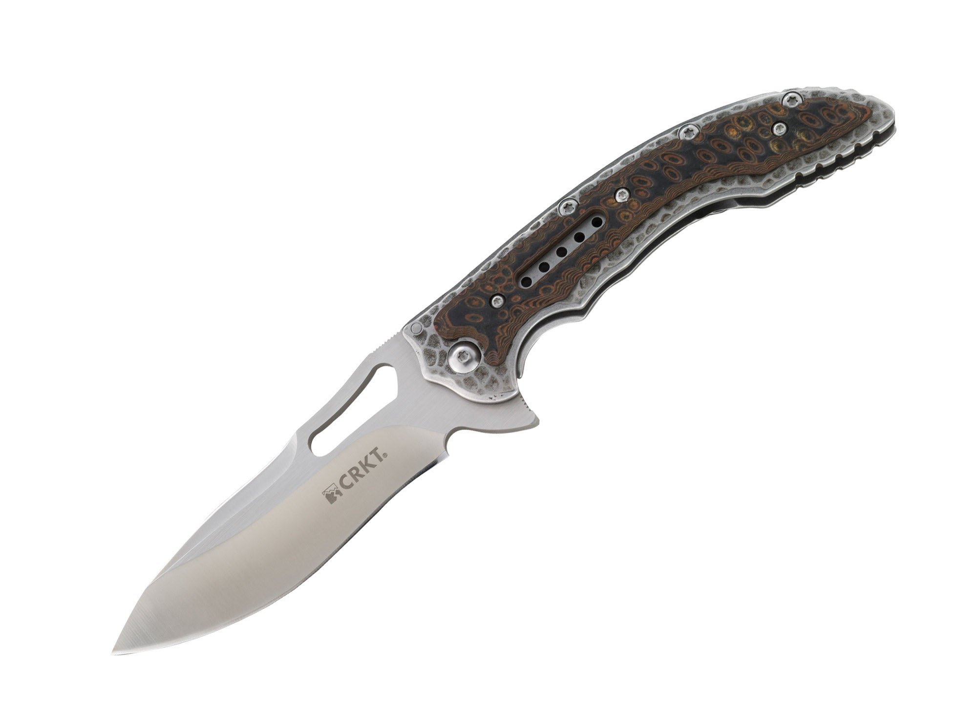 Briceag Fossil CRKT- Design Unic Fosil, Deschidere Lină IKBS