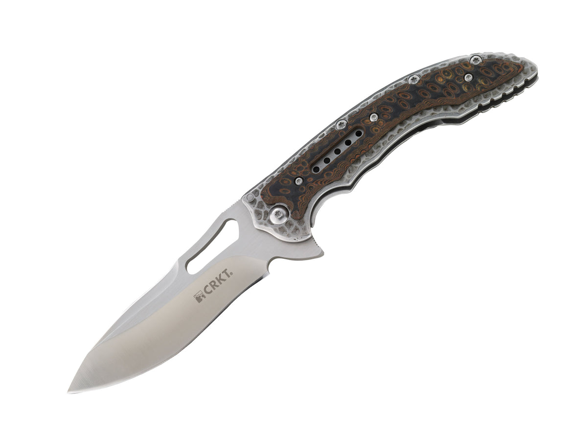 Briceag Fossil CRKT- Design Unic Fosil, Deschidere Lină IKBS