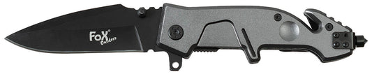 Briceag FoxOutdoor Klappmesser Einhand Negru - Spărgător Geam, Tăietor Centură