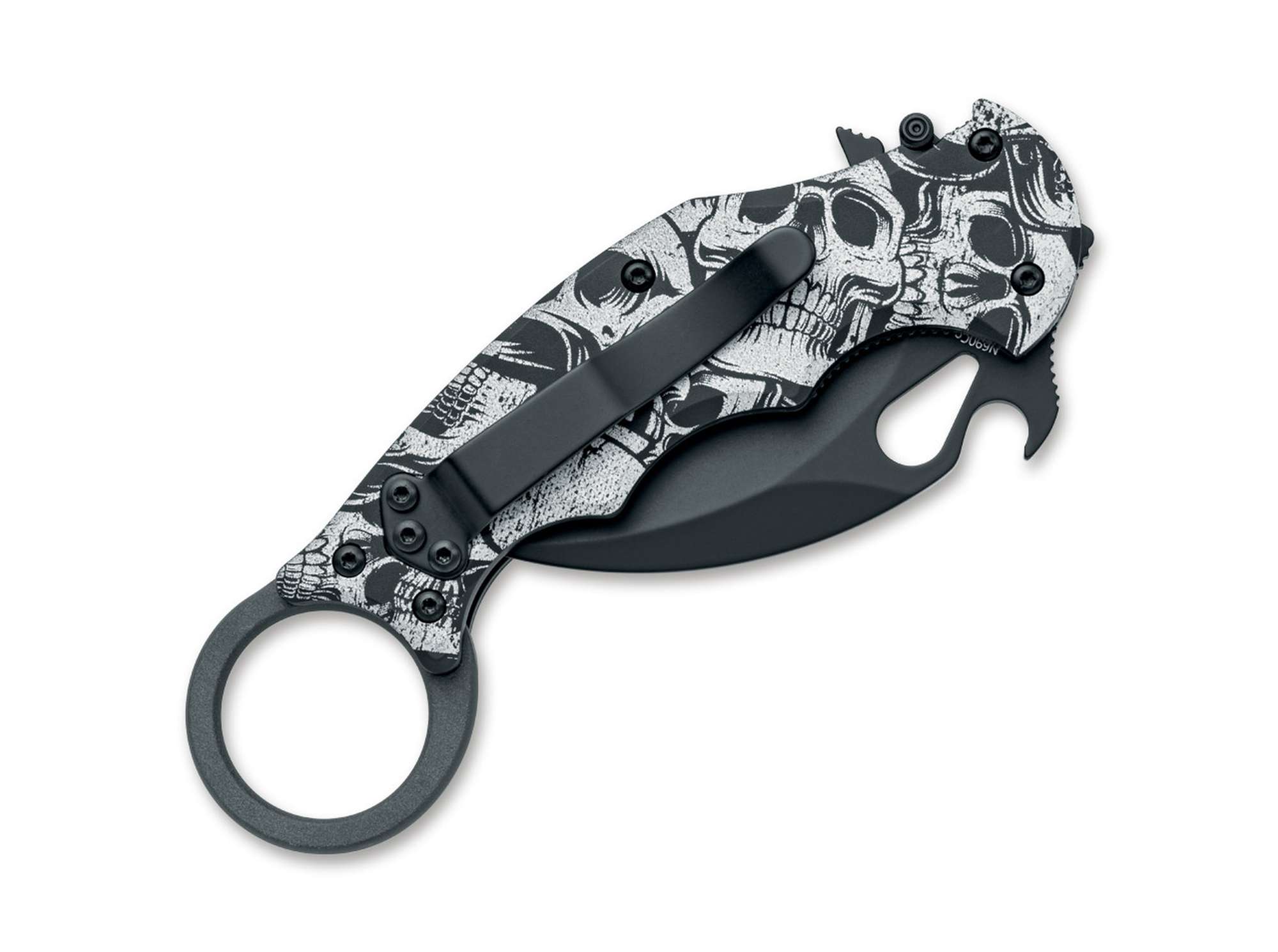 Briceag FX 599 Karambit The End N690 Aluminum Fox Knives- Inel, Negru