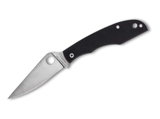 Briceag Grasshopper G10 Black PlainEdge Spyderco- Maner G10 Negru, Lama PlainEdge