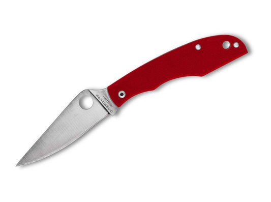Briceag Grasshopper G10 Red PlainEdge Spyderco- Maner G10 Rosu, Design Compact