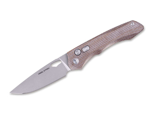 Briceag Griffin Pro Micarta Natural Stonewash Real Steel- Maner Micarta, Utilizare EDC