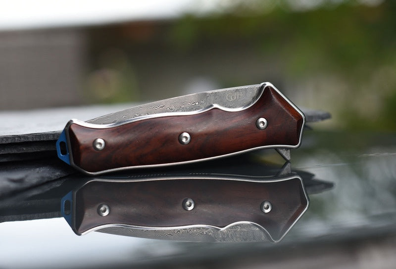 Briceag Herbertz CJH Einhandmesser Damast CJH - Oțel Damasc, Linerlock
