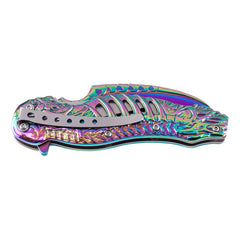 Briceag Herbertz CJH Einhandmesser Rainbow CJH - Oțel 420, Linerlock, Scheletizat