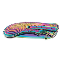 Briceag Herbertz CJH Einhandmesser Rainbow - Oțel 420, Linerlock, Mâner Titan