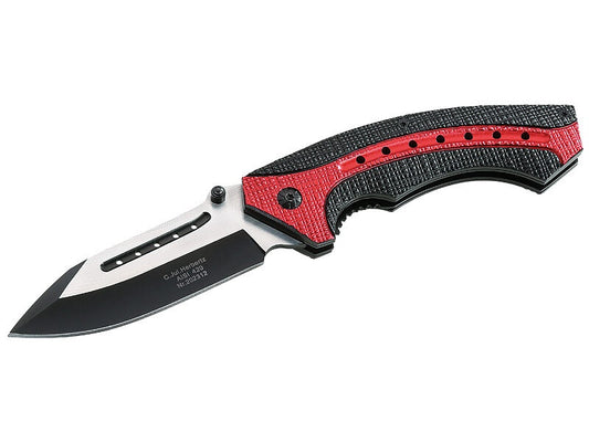 Briceag Herbertz CJH Einhandmesser Roșu/Negru CJH - Oțel 420, Linerlock