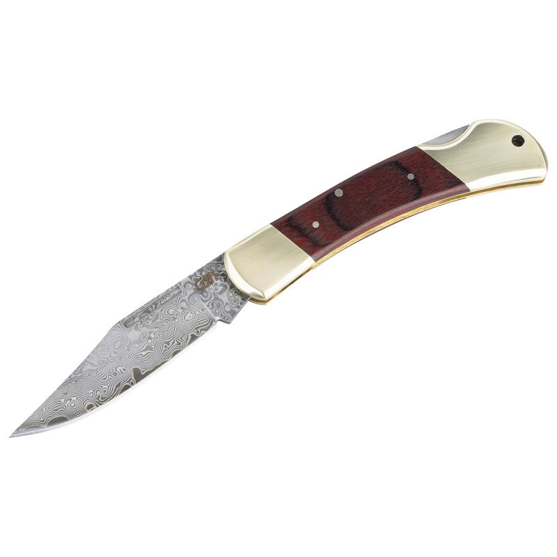 Briceag Herbertz CJH Taschenmesser CJH - Damasc, Mâner Pakkaholz, Backlock