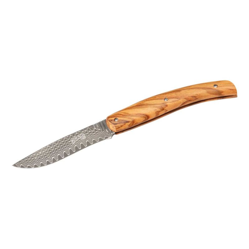 Briceag Herbertz Selektion Taschenmesser - Damasc, Mâner Olivenholz, Slipjoint
