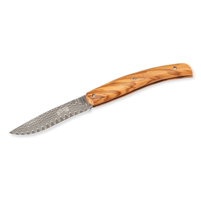 Briceag Herbertz Selektion Taschenmesser - Damasc, Mâner Olivenholz, Slipjoint