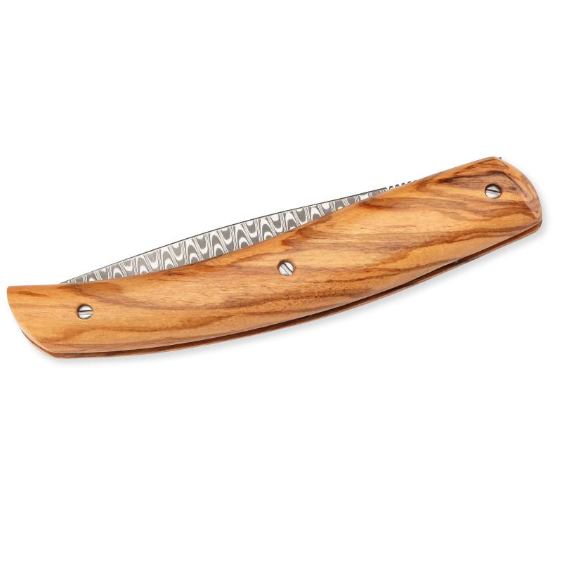 Briceag Herbertz Selektion Taschenmesser - Damasc, Mâner Olivenholz, Slipjoint
