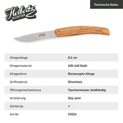 Briceag Herbertz Selektion Taschenmesser - Otel 440 A, Maner maslin, Slipjoint