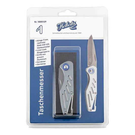 Briceag Herbertz Taschenmesser - Oțel 420, Linerlock, Mâner Aluminiu